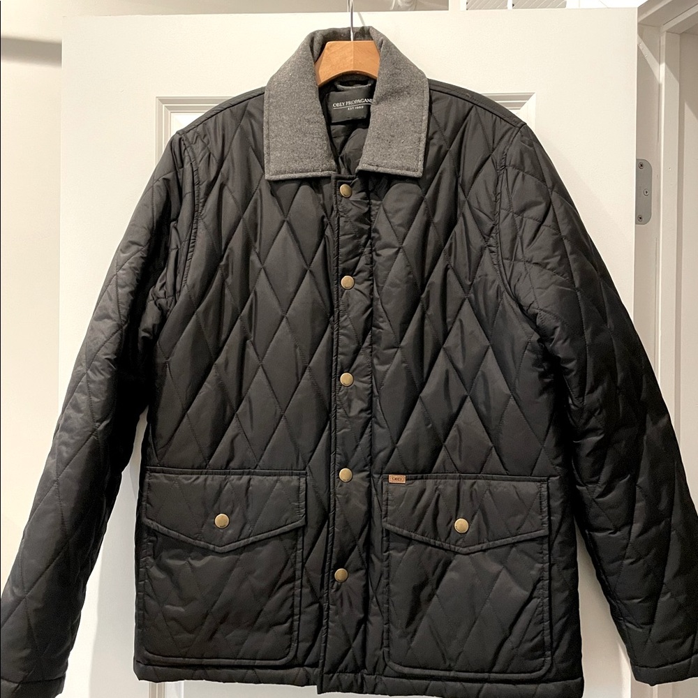 Obey Men’s Blk Quilted Shirt Jacket -NWOT